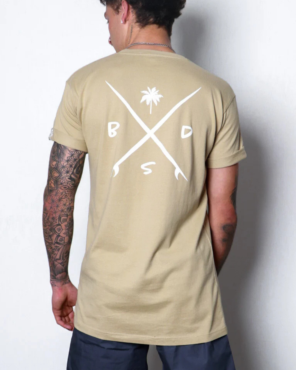 ISLANDBOUND TAN PRE-PINNED CUFF T-SHIRT